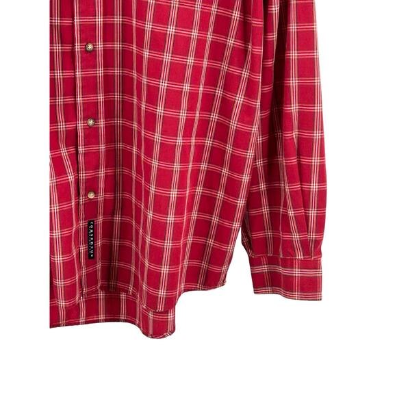 Consensus Shirt Size X Large Mens Red Plaid Long Sleeve Button Down Collar Shirt - Picture 10 of 11